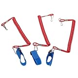 cabo seguridad kayak El acero inoxidable clip-lock se conecta la correa al kayak con firmeza y la cinta cierre envuelve sus remos o varillas.