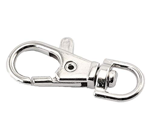 Preisvergleich Produktbild Sadingo Metall Schlüsselkarabiner (30 Stück, 38x16 mm), Schlüsselanhänger Silber - Basteln, DIY Anhänger, Geschenkidee