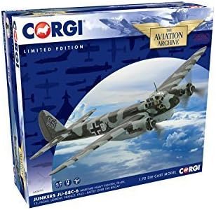 Corgi Aviation Junkers Ju-88C-6 F8+BX, 13./KG40, Lorient, France 1943 1.72 scale diecast model AA36711