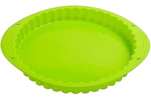 webake Plat a Tarte 24cm Moule à Tarte/Quiche en Silicone Antiadhésifs Moulle Tartelettes à Fond Amovible - Vert