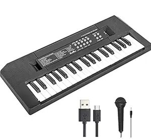 Amitasha 37 Key Piano Keyboard with Charger and Microphone