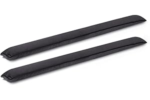 Draught Excluders - Set of 2 | Draft Stoppers for Doors & Windows | 84cm Microfibre Wind Stoppers | Prevent Draughts & Breezes at Home | Pukkr (Black)