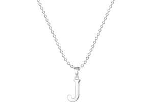 Symretie Collar inicial de plata para mujer - Collar colgante de letras de acero inoxidable 316L para cumpleaños de mujer, regalo del Día de la Madre