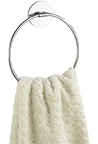 WENKO 18771100 Turbo-Loc Wand Handtuchring - Befestigen ohne bohren, Stahl, 17 x 19.5 x 1.5 cm, Chrom