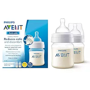 Philips Avent Anti Colic Bottle (White, 125ml) - Twin Pack