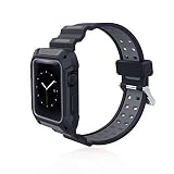3C-LIFE 38mm Case Band Compatibable with Apple Watch, Anti-Shock Protective Cover/Bumper Connected with Bands Suitable for Sports (Gray)