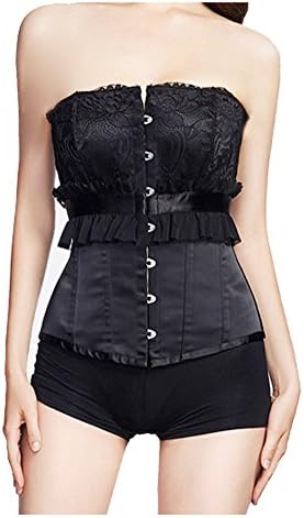 Fedo Design Sexy Satin Jacquard Weave Waist Boned Corset Lace Up Bustier