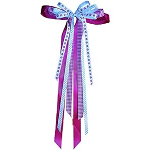 Große Schultütenschleife in magenta-weiß