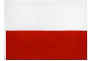 Shonye 150x90cm Bandera de Polonia, Bandera Polonia con 2 Ojales de Metal, Bandera Nacional Polaco de Color Brillante, Decorada en Eventos Deportivos, Fiestas, Desfiles