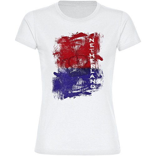 EUR T-Shirt Grunge Design Damen weiß Gr. S- 2XL Niederlande Netherlands Holland, Größe:XXL
