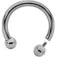 365 SLEEPERS Titanium 16G 14G 12G 10G 6mm - 12mm Internally Threaded Circular Horseshoe Barbell Septum Lip Nose Nipple Ring Earring Body Piercing Jewellery