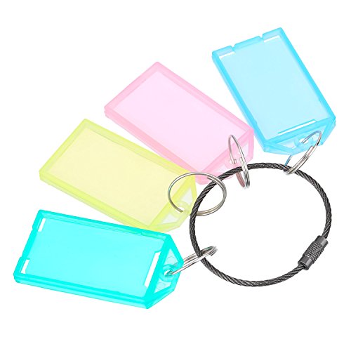 Outus Schwarze Stahldraht Keychain Kabel Schlüsselanhänger zum Aufhängen, Kofferanhänger, Schlüsselanhänger und ID Tag Halter 2 mm, 5,9 Zoll 22 Packung - 6