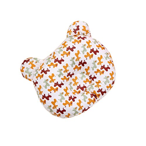 Adorable Soft Newborn Baby Anti-roll Pillow Prevent Flat Head-Lovely Horse,White