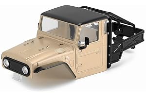 INJORA IR40 Truck Body Shell with Tube Cage for 1/18 TRX4M Defender Bronco Upgrade Part (Yellow)