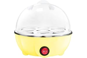 lmoikesz 7-Eggs Boiler Multifunction Electric Egg Cooker Portable Automatic Mini Steamer Auto-Off Cooking Tools Kitchen Utensil for (Yellow, Single Layer)