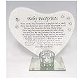 David Fischhoff Special Prayer Now I have wings baby footprints Heart Shaped Memorial T Light Holder