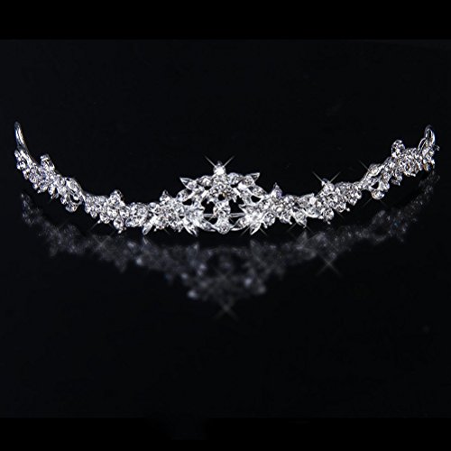 PIXNOR Hochzeit Prom Sparkly Bridal Crown Strass Crystal Dekor Stirnband Schleier Diadem (Splitter) - 2