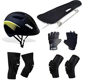 Jaspo Destructor Combo Pro (Including 31x8 inches Skateboard, Helmet, Bolster Knee & Elbow Guard and Palm Protector) Suitable for 8 Years and Above