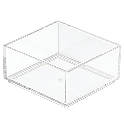 InterDesign Clarity rangement de tiroir, petit range couverts en plastique, organiseur de tiroir pour couverts et autres ustensiles, transparent