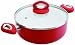 Produktbild Ibili 418224 Keramikkochtopf, Kasserolle mit Deckel, Griffe mit Bakelit, rot-weiss, geeignet für Induktion und Vitro, Durchmesser 24 cm, Höhe 9 cm