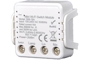 Cloud Even Inteligentny włącznik światła, moduł inteligentnego przełącznika Wi-Fi, aplikacja Smart Life, 3 tryby pracy, z Alexą Nie wymaga koncentratora Mini 1-drożny przekaźnik WiFi 16 A Tuya (1)