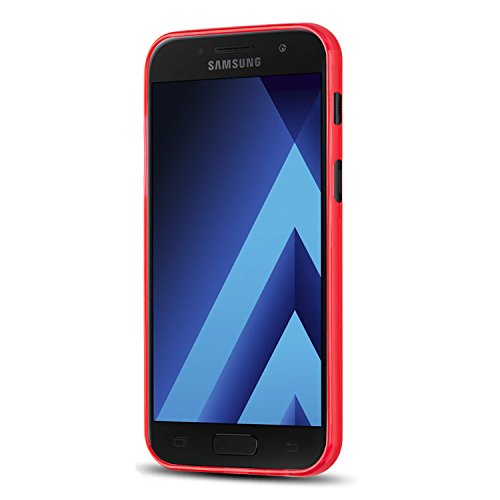Galaxy A5  2017 Version  Funda  J D  Coj  n Fino   Parachoques Ligero   Protecci  n contra Ca  das  Resistente Funda TPU Protectora para Samsung Galaxy A5  Release in 2017  - Rojo