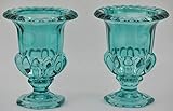 Gewicht : Gesamt 0,98 kg crafts & design 2er Set Windlicht, kleine Glasamphore, türkis, Höhe 14,5 cm