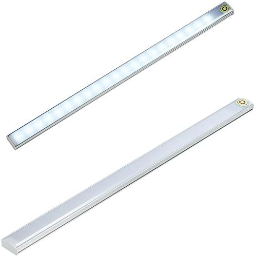 Acxeon Wardrobe Light, 21 LED Wireless Rechargeable Underfloor Light Strip 30CM, Touch Switch Control Adjustable Brightness 3 Modes for Corridor Stairway, Cabinet, Closet Drawer, Work Tables - USB Powered (1pcs)