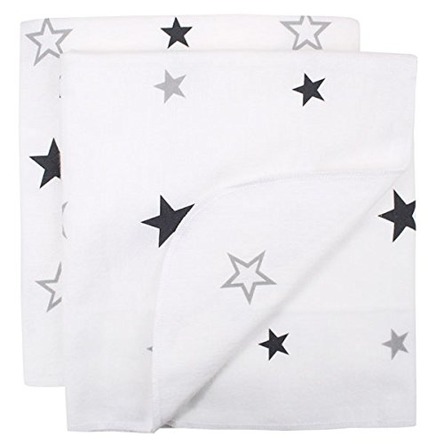 Moltontücher 2er-Pack Sterne grau