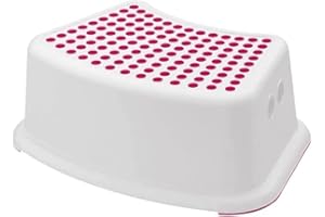 SAVEX Plastic Child Foot Step Stool Non-Slip Cover on Top For Children Practical Non-Slip Toilet Step, Multiuse Booster Step, Toddler Potty Training (Dark Pink)
