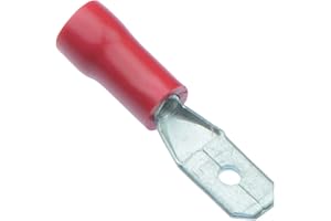 SWITCH ELECTRONICS 100 x Red 4.8mm Male Insulated Crimp Spade Connector 16-22AWG Wire Cable