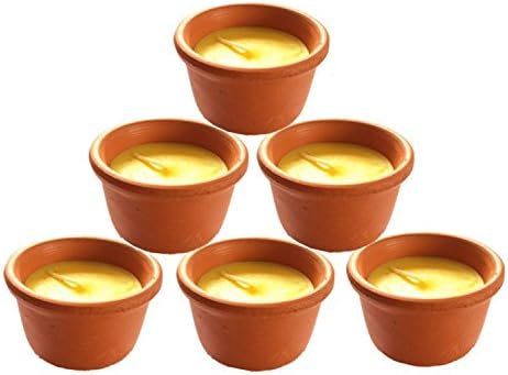 Billisa New Scented Candle Cute Design Pottery Jar Tin Value Pack for Home Decoration Party Holiday Christmas Wedding Festival Set Deals (Pack of 6)