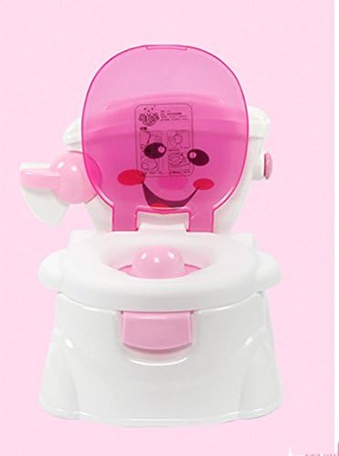 PRDX Toddler Toilet Chair Toilet Seat Kid Potty Training Toilet Child Toilet Trainer Toilet Training with Splash Guard, Cartoon Image, Music Play Function ,Encourage Baby to be Independent , Pink