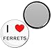 I Love Ferrets - 77mm Round Compact Mirror