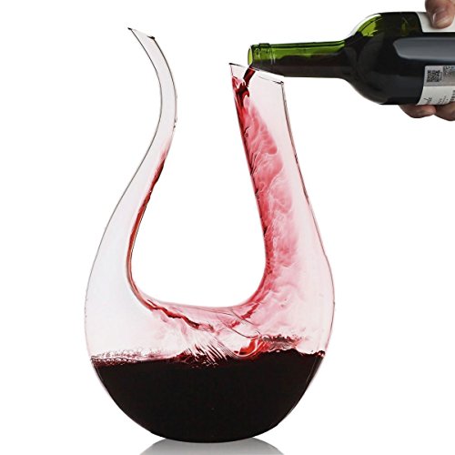 Décanteur, Smaier 1.2L Carafe de Décantation Classique Aérateur de vin,Accessoires du Vin, Cadeaux(1200ML)
