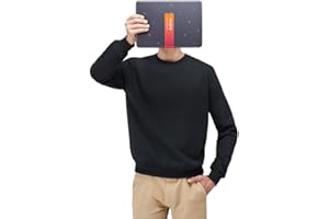 NUQLO Felpa Uomo Senza Cappuccio | No Logo | Cotone Premium | Basic - Sportivo - Casual | Senza Zip | Semplice Tinta Unita