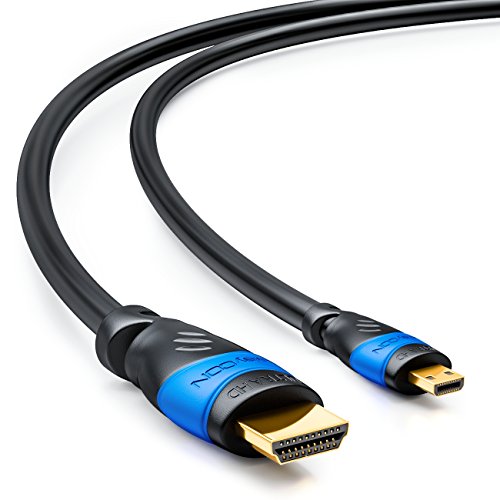deleyCON 3m micro HDMI Kabel HDMI 2.0 / 1.4a kompatibel High Speed mit Ethernet (Neuster Standard) ARC 3D 4K Ultra HD (1080p/2160p) - 2
