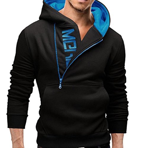 Sudadera con Capucha Hombres, Manadlian Hombres Sudadera con capuch Sudadera con Capucha Tops Outwear (XL, Azul)