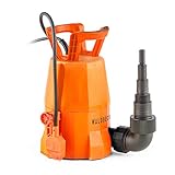 AUTOMÁTICO: La bomba para exteriores de Waldbeck tiene una altura de extracción de 7 metros y extrae el agua desde un nivel de 1 mm. Un sensor regulable hace posible que se pueda detener o reanudar la extracción de agua entre alturas de 8 mm y 10 cm.