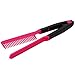 niceeshop(TM) Salon Hairdress DIY Hair Styling Hair Straightener Folding V Shape Comb,Roseo Black