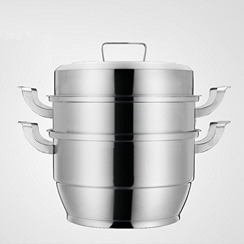 LXZ Housewares Stainless Steel Steamer With Glass Lid,2 Layer,26,28£¬30Cm , 28Cm
