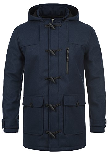 Redefined Rebel Mozart Herren Winter Mantel Dufflecoat Wollmantel Lange Winterjacke mit Stehkragen, Größe:XXL, Farbe:Navy