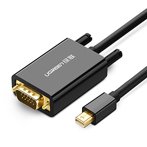 Mini DisplayPort auf VGA UGREEN 3m Mini DP zu VGA Stecker Adapterkabel für Apple Macbook, Macbook Pro, iMac, Macbook Air, Mac Mini und Lenovol Thinkpad Schwarz