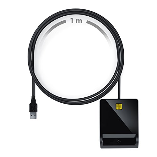 CSL – USB Chipkartenleser / SmartCard Reader | Plug&Play | Power/Status-LED | USB bus-powered | HBCI Fähig | Windows 10-kompatibel | schwarz (Hochglanz) - 2