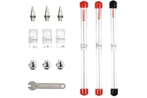 ABEST 0.2mm, 0.3mm, 0.5mm Airbrush Nozzle Airbrush Needle Nozzle Cap Replacement Parts for AB-180 AB-181 AB-181A Airbrush