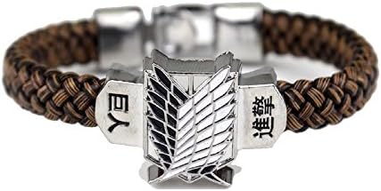 PSRL Attack on titan wings charm leather bracelet fashion costume cosplay bracelet