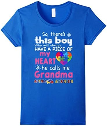 Women's There's This boy-He call me Grandma - Autism Awareness shirt XL Royal Blue