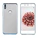 Price comparison product image Hapdey Protective Case for [Bq Aquaris X5 Plus] Transparent with colored border [Blue] Soft TPU Resistant Silicone, shock-resistant protective