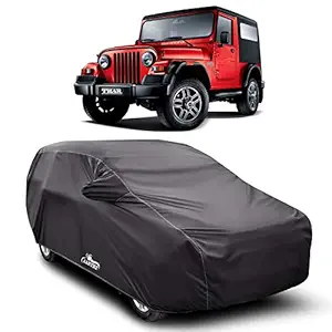 ROYALS CHOICE Water Resistant Car Cover for Mahindra Thar (Gray with Mirror Pocket)