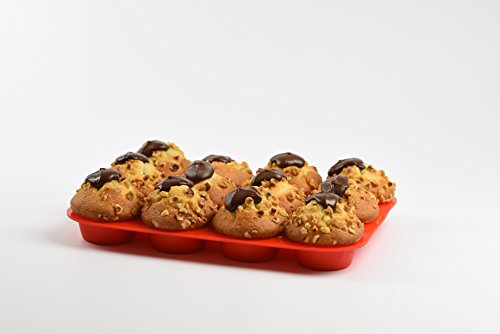 Premium silikon Muffinförmchen für 12 Muffins | BPA-frei und Antihaftbeschichtung | spülmaschinenfeste Muffinform | leicht zu reinigen | Cupcake und Brownie Backform Backblech - 2